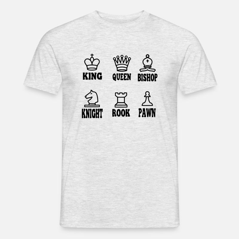 figures de chesse sur blanc - T-shirt homme - gris chiné