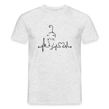 Battement de coeur - T-shirt homme - gris chiné - Devant - AI Model Male 178 dark (178cm)