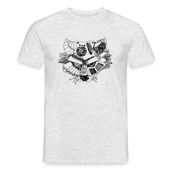steampank raccoon - Men's T-Shirt - heather grey - Front - AI Model Male 178 dark (178cm)
