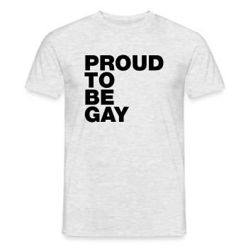 proud to be gay - Männer T-Shirt - Grau meliert - Vorne - AI Model Male 178 dark (178cm)