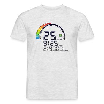 25 years years years anniversary counter days speed - Men's T-Shirt - heather grey - Front - AI Model Male 178 dark (178cm)
