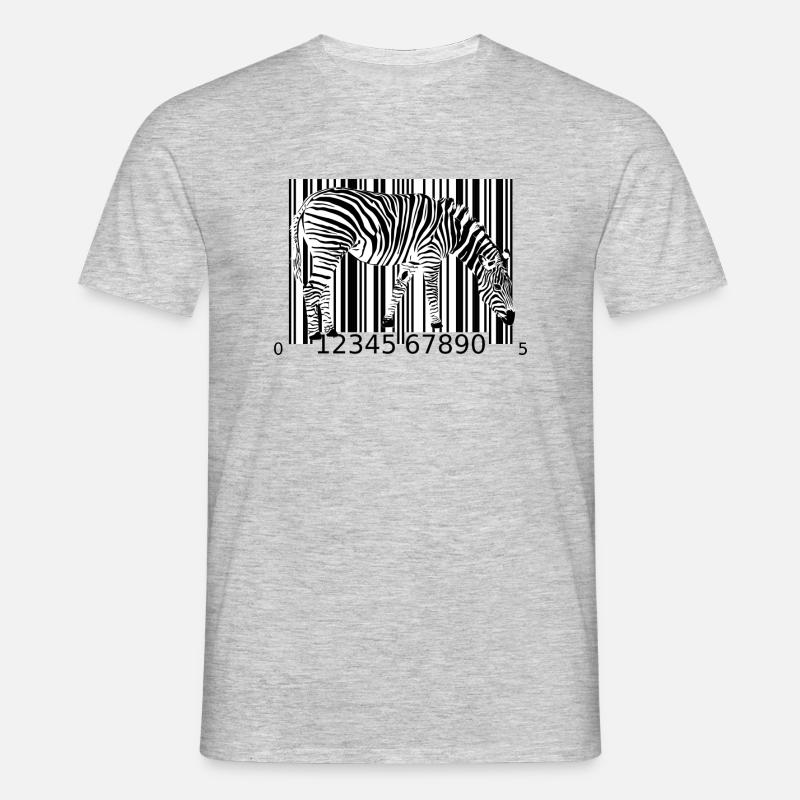 Zebra Barcode - Männer T-Shirt - Grau meliert