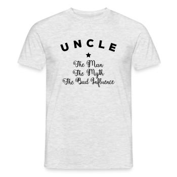 Uncle The Man The Myth The Bad Influence - Uncle - Männer T-Shirt - Grau meliert - Vorne - AI Model Male 178 dark (178cm)
