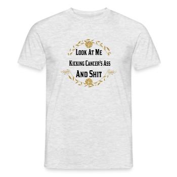 Krebs Survivor, Funny Cancer Gifts idea - Männer T-Shirt - Grau meliert - Vorne - AI Model Male 178 dark (178cm)
