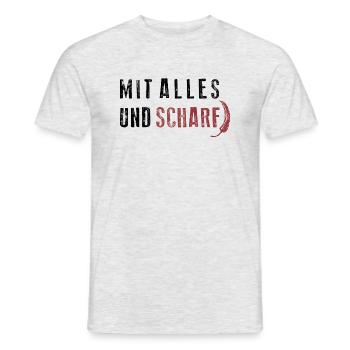 UND SCHARF - Männer T-Shirt - Grau meliert - Vorne - AI Model Male 178 dark (178cm)