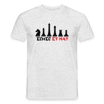 Echec et Mat cadeau - T-shirt homme - gris chiné - Devant - AI Model Male 178 dark (178cm)