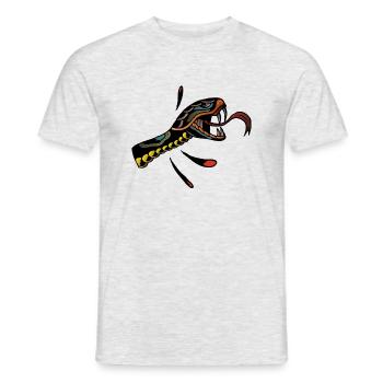 serpent vipere langue tatouage old school tattoo - T-shirt homme - gris chiné - Devant - AI Model Male 178 dark (178cm)
