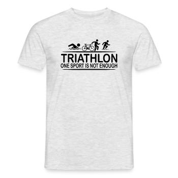 Triathlon Marathon Swim Bike Run - Men's T-Shirt - heather grey - Front - AI Model Male 178 dark (178cm)