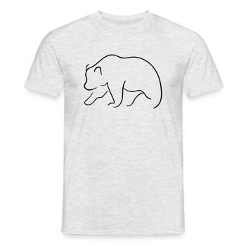 Bear Line Art - Wall Street Minimalist - Men's T-Shirt - heather grey - Front - AI Model Male 178 dark (178cm)