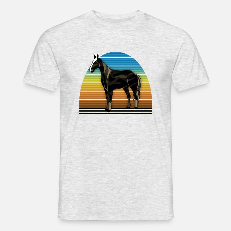 Pferd - Männer T-Shirt - Grau meliert