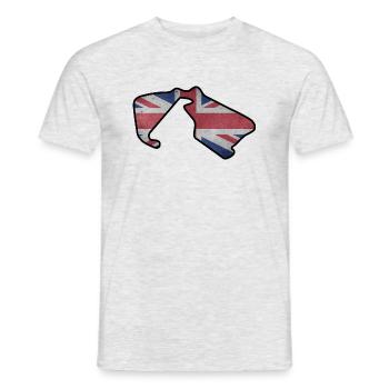 Großbritannien Rennstrecke mit Flagge - Männer T-Shirt - Grau meliert - Vorne - AI Model Male 178 dark (178cm)