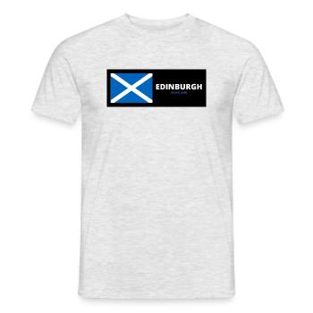 Ville d’Édimbourg avec drapeau écossais - T-shirt homme - gris chiné - Devant - AI Model Male 178 dark (178cm)