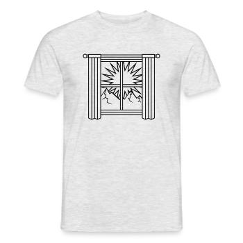 Berge Aussicht Fenster Vorhang - Männer T-Shirt - Grau meliert - Vorne - AI Model Male 178 dark (178cm)