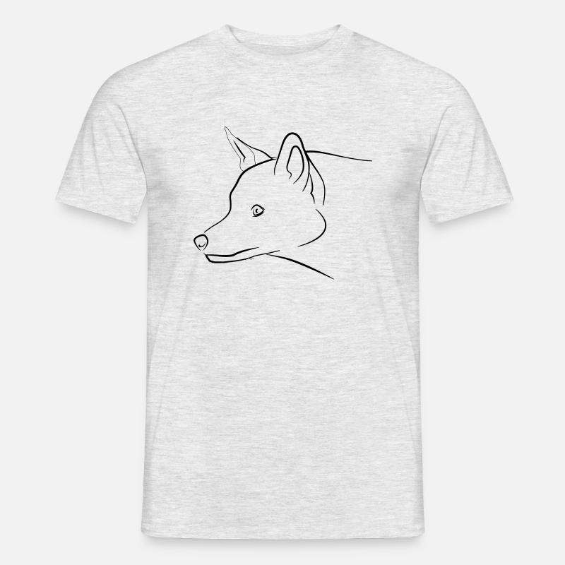 Fuchs Grafik schwarz - Männer T-Shirt - Grau meliert