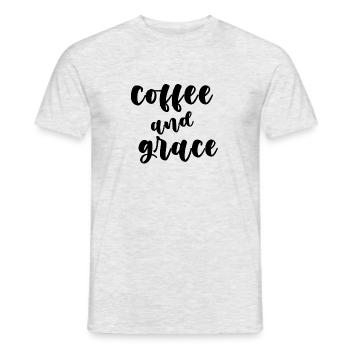 coffee and grace - Men's T-Shirt - heather grey - Front - AI Model Male 178 dark (178cm)
