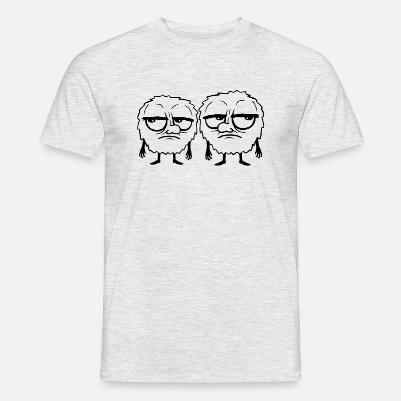 Team 2 Monster genervt - Männer T-Shirt - Grau meliert