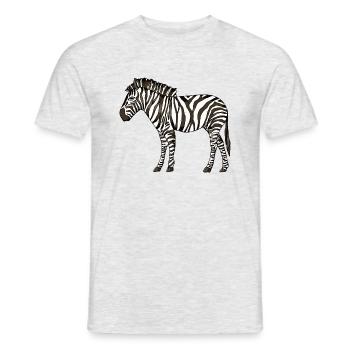 Zebra - Männer T-Shirt - Grau meliert - Vorne - AI Model Male 178 dark (178cm)