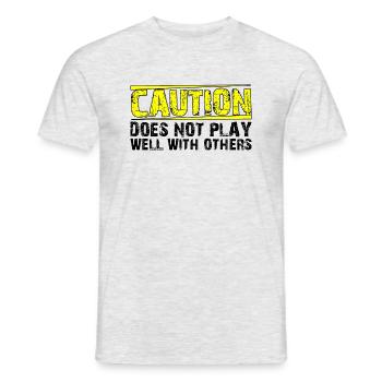 Caution Does Not Play Well With Others 27 - Männer T-Shirt - Grau meliert - Vorne - AI Model Male 178 dark (178cm)