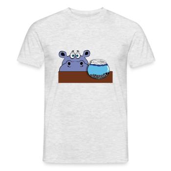 hippo nilpferd fisch aquarium glas goldfisch tier - Männer T-Shirt - Grau meliert - Vorne - AI Model Male 178 dark (178cm)