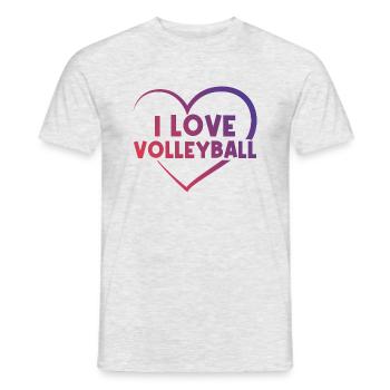 I love volleyball heart - Men's T-Shirt - heather grey - Front - AI Model Male 178 dark (178cm)