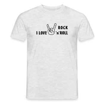 I Love Rock n Roll - Männer T-Shirt - Grau meliert - Vorne - AI Model Male 178 dark (178cm)