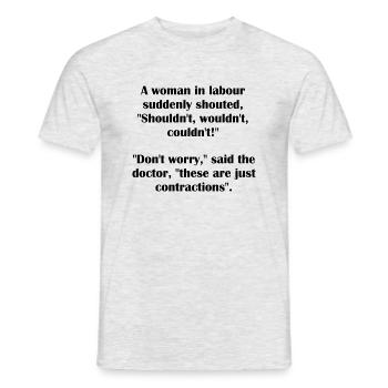 Contractions Pun - Men's T-Shirt - heather grey - Front - AI Model Male 178 dark (178cm)