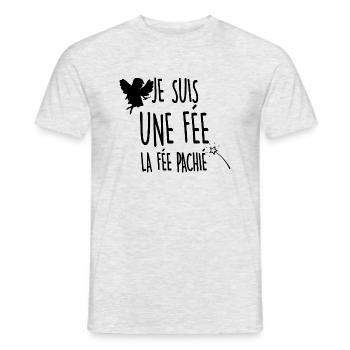 je suis une fée la fée pachié - T-shirt homme - gris chiné - Devant - AI Model Male 178 dark (178cm)
