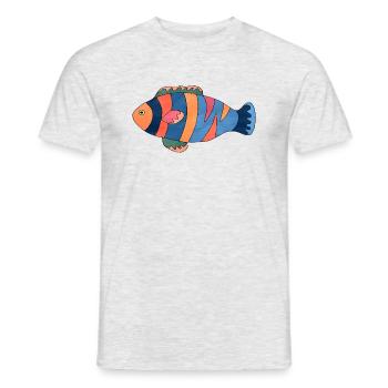 Poisson - T-shirt homme - gris chiné - Devant - AI Model Male 178 dark (178cm)