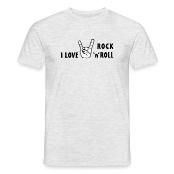 I love Rock & Roll - Men's T-Shirt - heather grey - Front - AI Model Male 178 dark (178cm)