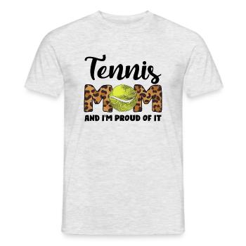 Tennis Mama Tennisspiel Tennis Geschenk - Männer T-Shirt - Grau meliert - Vorne - AI Model Male 178 dark (178cm)
