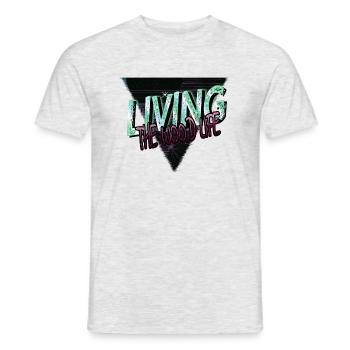 fier charpentier crâne t-shirts tronçonneuse foresterie - T-shirt homme - gris chiné - Devant - AI Model Male 178 dark (178cm)