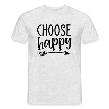 Choose Happy - Männer T-Shirt - Grau meliert - Vorne - AI Model Male 178 dark (178cm)
