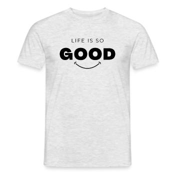 T-shirt positive attitude - T-shirt homme - gris chiné - Devant - AI Model Male 178 dark (178cm)