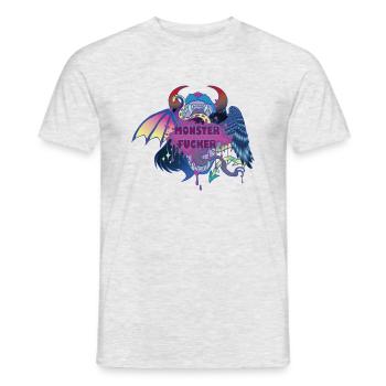Monster Fucker! - Männer T-Shirt - Grau meliert - Vorne - AI Model Male 178 dark (178cm)