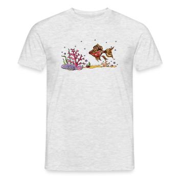 Poisson - T-shirt homme - gris chiné - Devant - AI Model Male 178 dark (178cm)