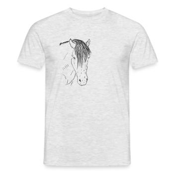 Pferd - Männer T-Shirt - Grau meliert - Vorne - AI Model Male 178 dark (178cm)