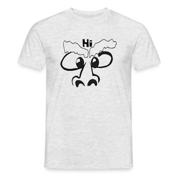 hi - Männer T-Shirt - Grau meliert - Vorne - AI Model Male 178 dark (178cm)