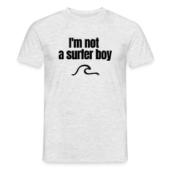 I am not a surfer boy schwarz weiß - Männer T-Shirt - Grau meliert - Vorne - AI Model Male 178 dark (178cm)