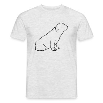 French Bulldog Lineart 1 - Men's T-Shirt - heather grey - Front - AI Model Male 178 dark (178cm)