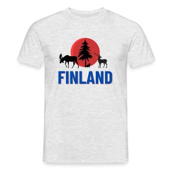 FINNLAND - Männer T-Shirt - Grau meliert - Vorne - AI Model Male 178 dark (178cm)