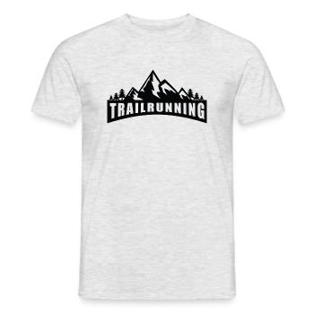 Trail Run Ultra Trail Running Berg Trekking Laufen - Männer T-Shirt - Grau meliert - Vorne - AI Model Male 178 dark (178cm)