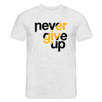 N’abandonnez jamais la citation de motivation - T-shirt homme - gris chiné - Devant - AI Model Male 178 dark (178cm)