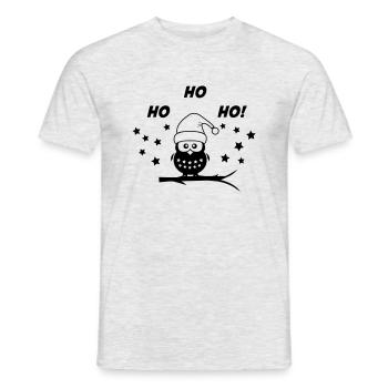Hibou Noël Père Noël - T-shirt homme - gris chiné - Devant - AI Model Male 178 dark (178cm)