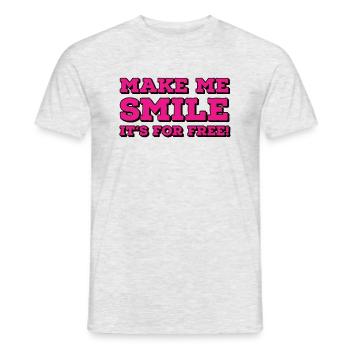 Make me smile it's for free - Men's T-Shirt - heather grey - Front - AI Model Male 178 dark (178cm)