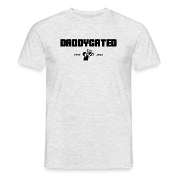 Daddycated since 2023 - Men's T-Shirt - heather grey - Front - AI Model Male 178 dark (178cm)