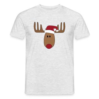 Great design with reindeer for Christmas - Men's T-Shirt - heather grey - Front - AI Model Male 178 dark (178cm)