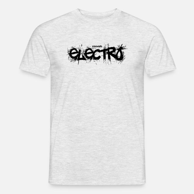 kikkbeatz Electro - Männer T-Shirt - Grau meliert