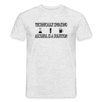 Techniquement, l’alcool est une solution... - T-shirt homme - gris chiné - Devant - AI Model Male 178 dark (178cm)