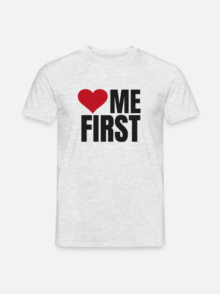 me first black and red - Men's T-Shirt - heather grey