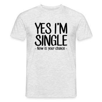 yes, I'm single - Men's T-Shirt - heather grey - Front - AI Model Male 178 dark (178cm)
